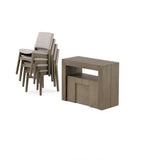 Aged Elm::Gallery::Aged Elm Transformer Table Shown with Removable Panels