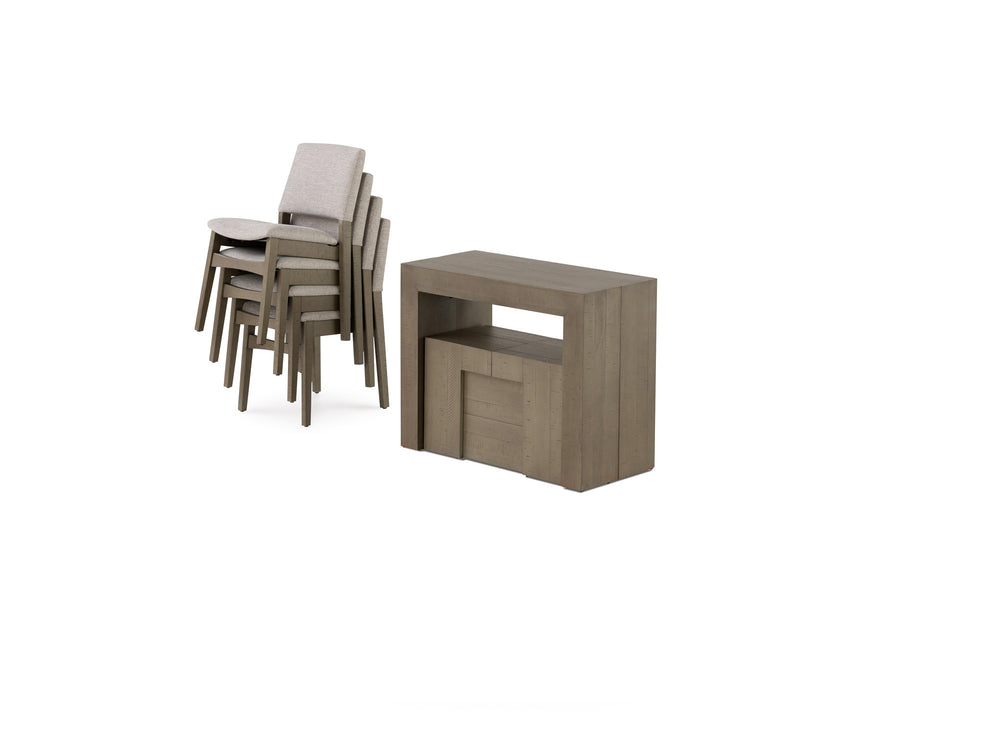 Aged Elm::Gallery::Aged Elm Transformer Table Shown with Removable Panels