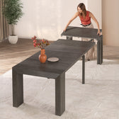 American Silver Birch::Gallery::Expanded Siberian Birch Transformer Table Shown with Bench