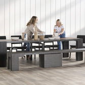 American Silver Birch::Gallery::Expanded Siberian Birch Transformer Table Shown with Bench
