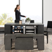 American Silver Birch::Gallery::Expanded Siberian Birch Transformer Table Shown with Bench
